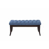 Taburete Recibidor Ramses En Tela & Madera Oscura Azul,100 cm