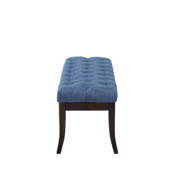 Taburete Recibidor Ramses En Tela & Madera Oscura Azul,100 cm
