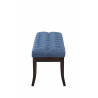 Taburete Recibidor Ramses En Tela & Madera Oscura Azul,100 cm