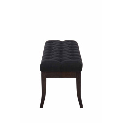 Taburete Recibidor Ramses En Tela & Madera Oscura Negro,100 cm