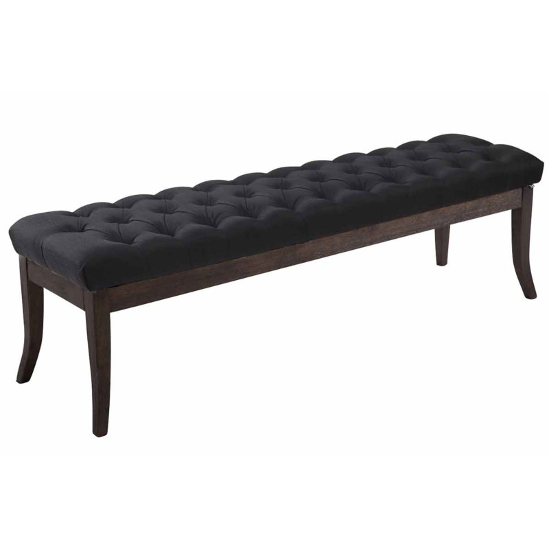 Taburete Recibidor Ramses En Tela & Madera Oscura Negro,150 cm