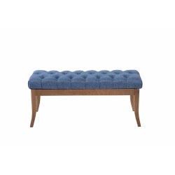 Banco Recibidor Ramses En Tela & Madera Clara Azul,100 cm