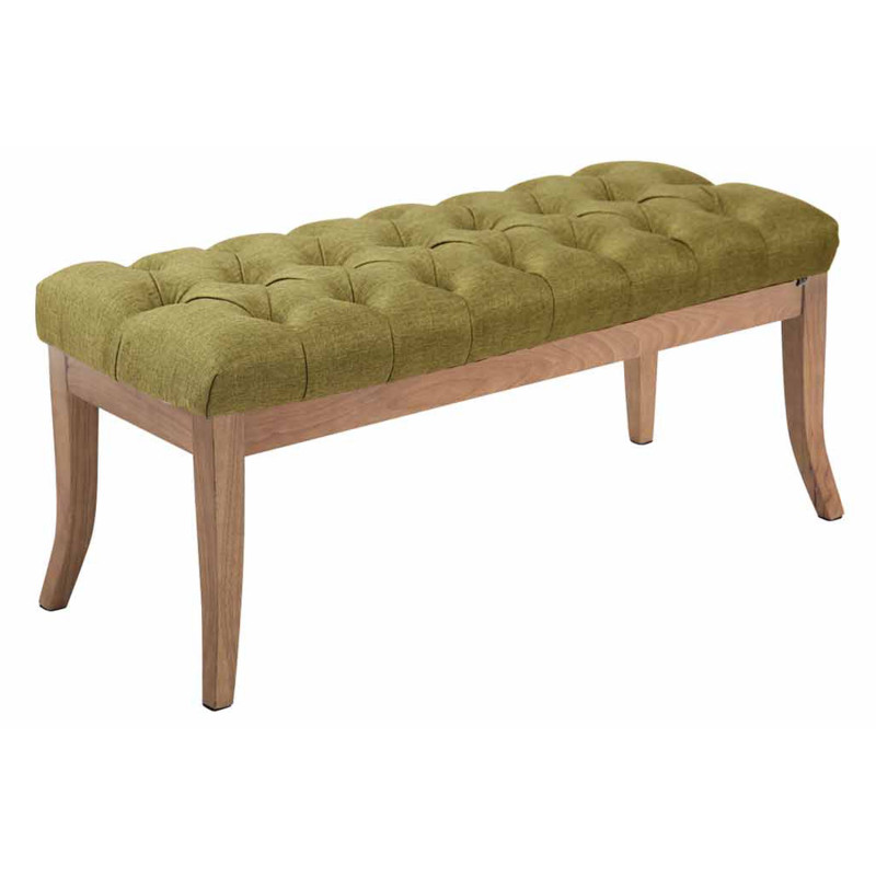 Banco Recibidor Ramses En Tela & Madera Clara Verde,100 cm