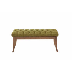 Banco Recibidor Ramses En Tela & Madera Clara Verde,100 cm