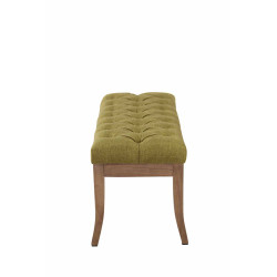 Banco Recibidor Ramses En Tela & Madera Clara Verde,100 cm