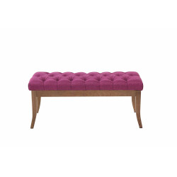 Banco Recibidor Ramses En Tela & Madera Clara Lila,100 cm