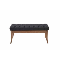 Banco Recibidor Ramses En Tela & Madera Clara Negro,100 cm