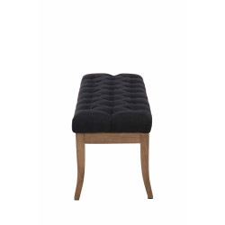 Banco Recibidor Ramses En Tela & Madera Clara Negro,100 cm