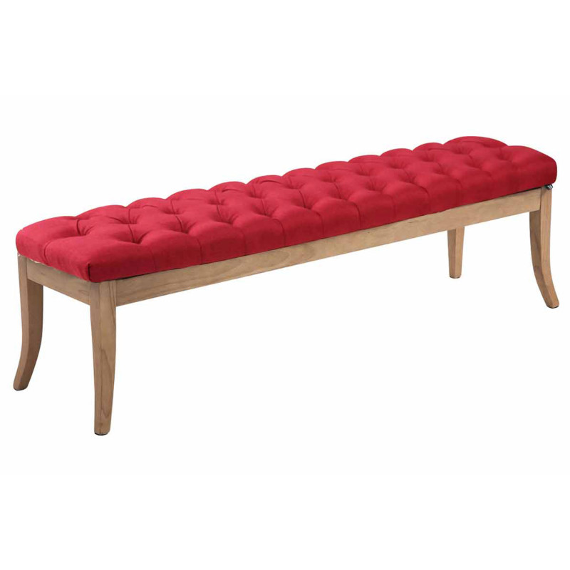 Banco Recibidor Ramses En Tela & Madera Clara Rojo,150 cm