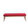 Banco Recibidor Ramses En Tela & Madera Clara Rojo,150 cm
