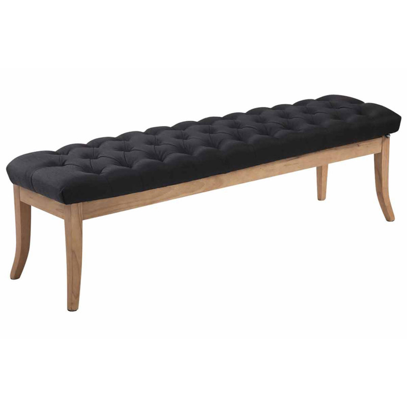 Banco Recibidor Ramses En Tela & Madera Clara Negro,150 cm