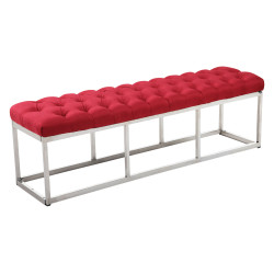 Taburete Pie de Cama Amun en Tela Rojo,150 cm