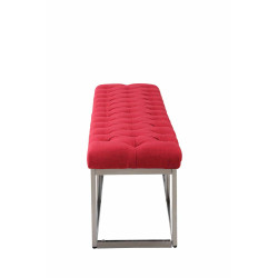 Taburete Pie de Cama Amun en Tela Rojo,150 cm