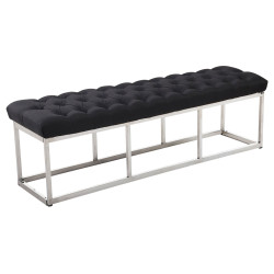 Taburete Pie de Cama Amun en Tela Negro,150 cm