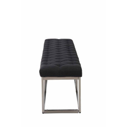 Taburete Pie de Cama Amun en Tela Negro,150 cm