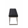 Taburete Pie de Cama Amun en Tela Negro,150 cm