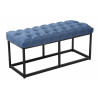 Taburete Pie de Cama Amun Tela & Negro Azul,100 cm