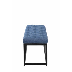 Taburete Pie de Cama Amun Tela & Negro Azul,100 cm