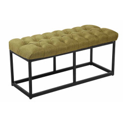 Taburete Pie de Cama Amun Tela & Negro Verde,100 cm