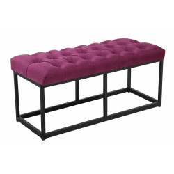 Taburete Pie de Cama Amun Tela & Negro Lila,100 cm