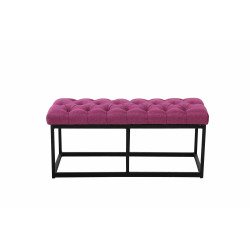 Taburete Pie de Cama Amun Tela & Negro Lila,100 cm