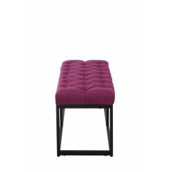 Taburete Pie de Cama Amun Tela & Negro Lila,100 cm