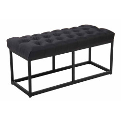 Taburete Pie de Cama Amun Tela & Negro Negro,100 cm