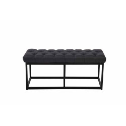 Taburete Pie de Cama Amun Tela & Negro Negro,100 cm