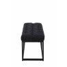 Taburete Pie de Cama Amun Tela & Negro Negro,100 cm