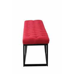 Taburete Pie de Cama Amun Tela & Negro Rojo,150 cm