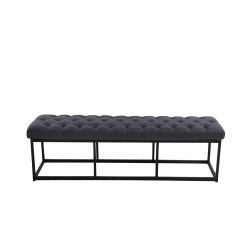 Taburete Pie de Cama Amun Tela & Negro Negro,150 cm