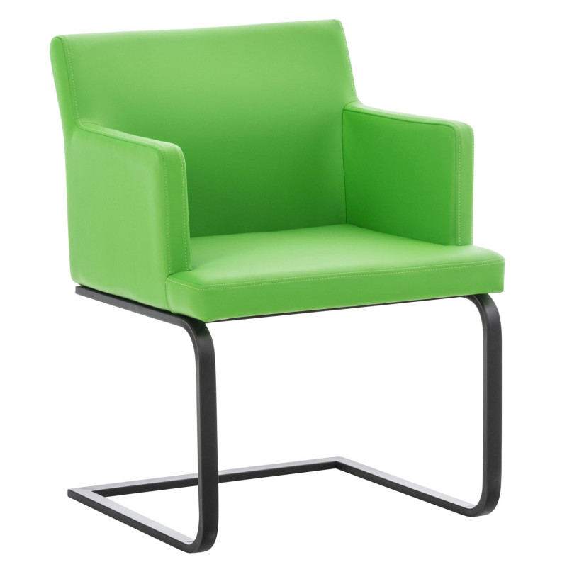 Silla Cantiléver Aberford en Cuero PU Verde,Negro