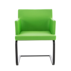 Silla Cantiléver Aberford en Cuero PU Verde,Negro