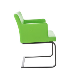 Silla Cantiléver Aberford en Cuero PU Verde,Negro