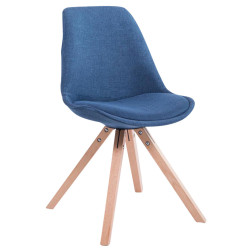 Silla visita Toulouse Square en Tela Azul,Natural (roble)