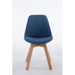 Silla De Comedor Borneo V2 En Tela Azul,Natural (roble)