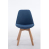 Silla De Comedor Borneo V2 En Tela Azul,Natural (roble)