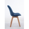 Silla De Comedor Borneo V2 En Tela Azul,Natural (roble)
