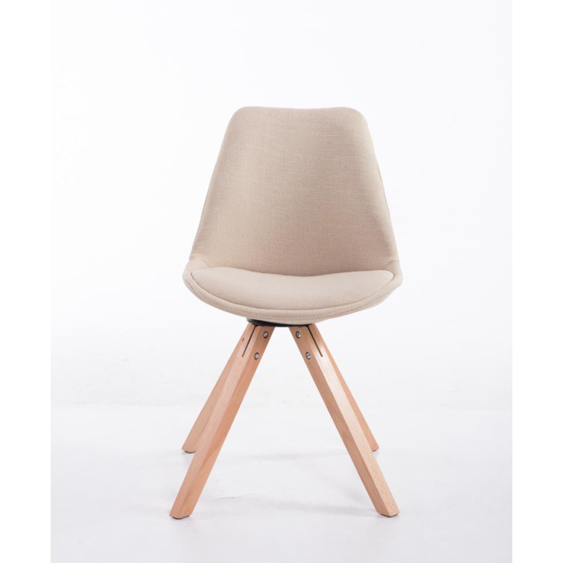 Silla visita Toulouse Square en Tela Crema,Natural (roble)