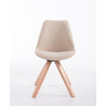 Silla visita Toulouse Square en Tela Crema,Natural (roble)