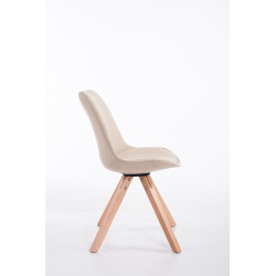 Silla visita Toulouse Square en Tela Crema,Natural (roble)