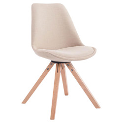 Silla visita Toulouse Square en Tela Crema,Natural (roble)