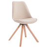 Silla visita Toulouse Square en Tela Crema,Natural (roble)