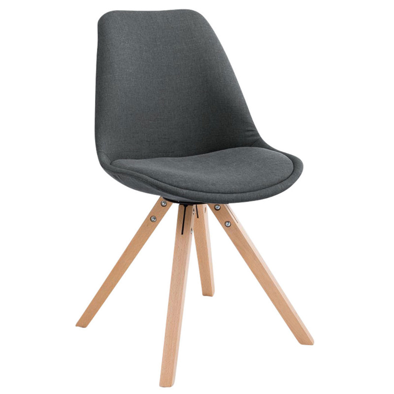 Silla visita Toulouse Square en Tela Gris oscuro,Natural (roble)