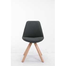 Silla visita Toulouse Square en Tela Gris oscuro,Natural (roble)