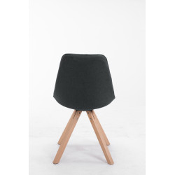 Silla visita Toulouse Square en Tela Gris oscuro,Natural (roble)