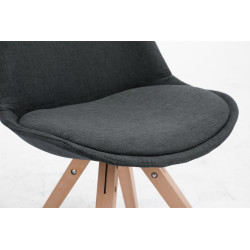 Silla visita Toulouse Square en Tela Gris oscuro,Natural (roble)