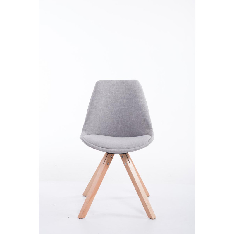 Silla visita Toulouse Square en Tela Gris,Natural (roble)