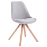 Silla visita Toulouse Square en Tela Gris,Natural (roble)
