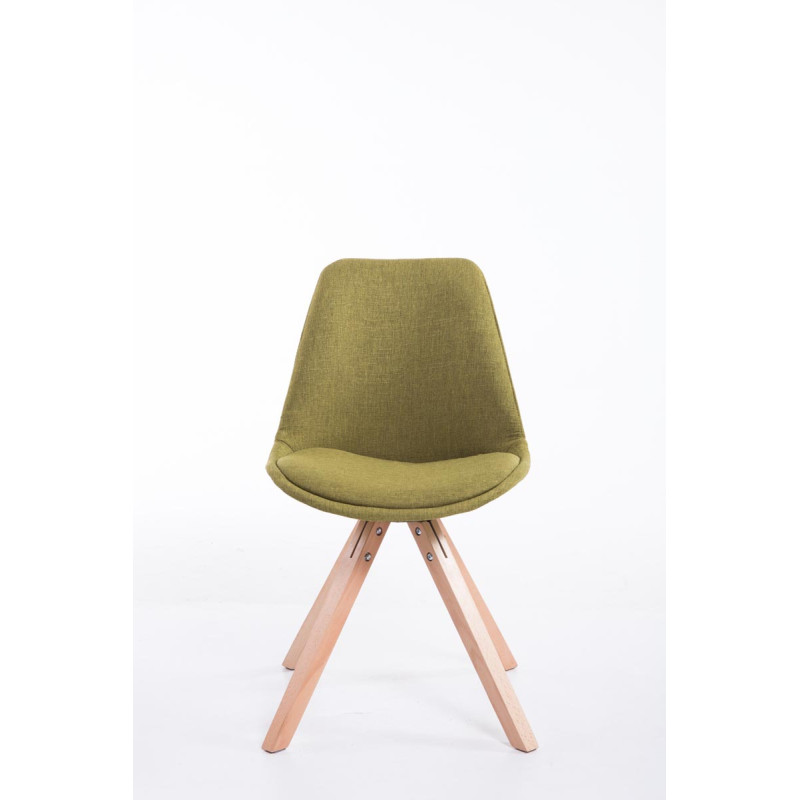 Silla visita Toulouse Square en Tela Verde,Natural (roble)